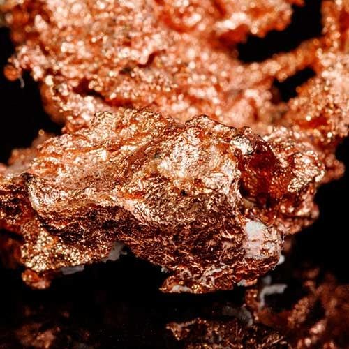 Detalle de concentrado de cobre y mineralización